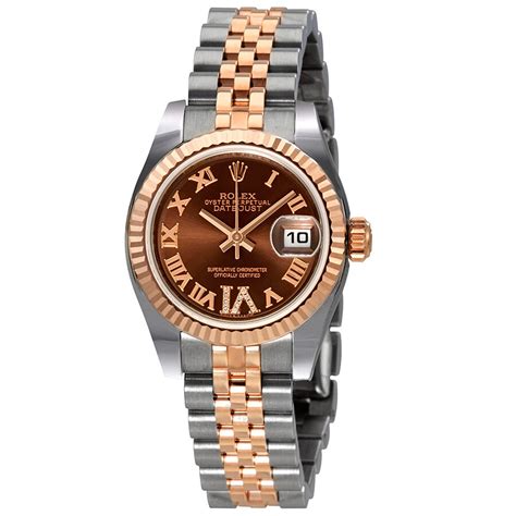 rolex lady datejust chocolate dial|rolex lady datejust 18k gold.